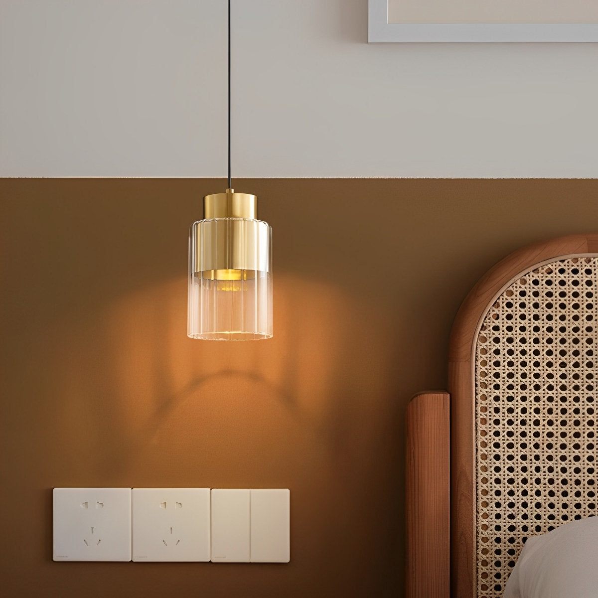 Moderne minimalistische kroonluchter glas messing bedlampje verlichting