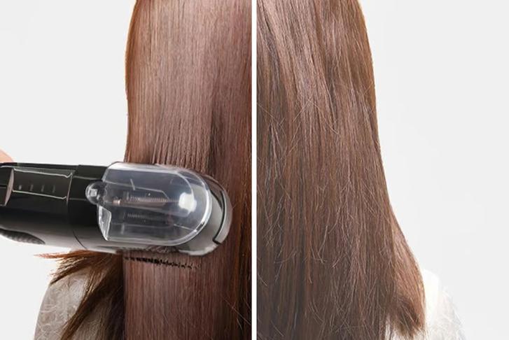 Haarstijlapparaat en gespleten haarpuntenschaar