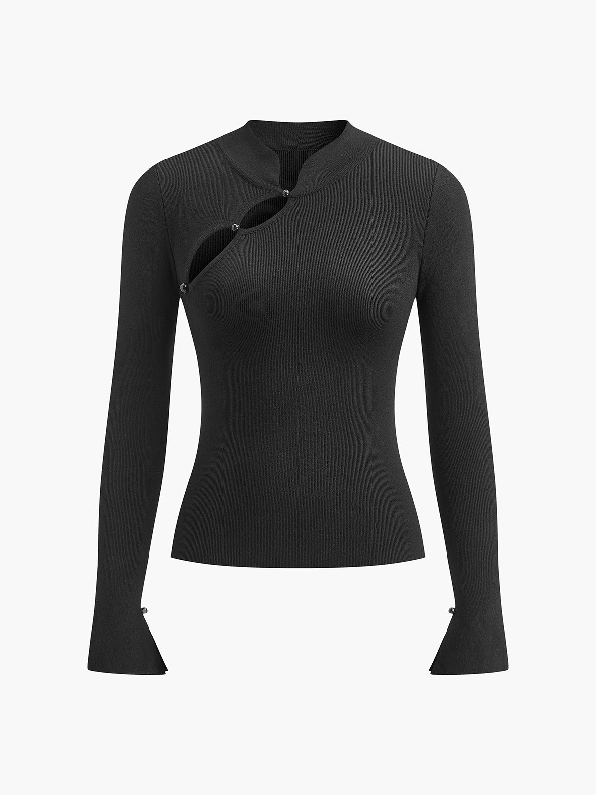 Plain Cutout Tynd Striktrøje