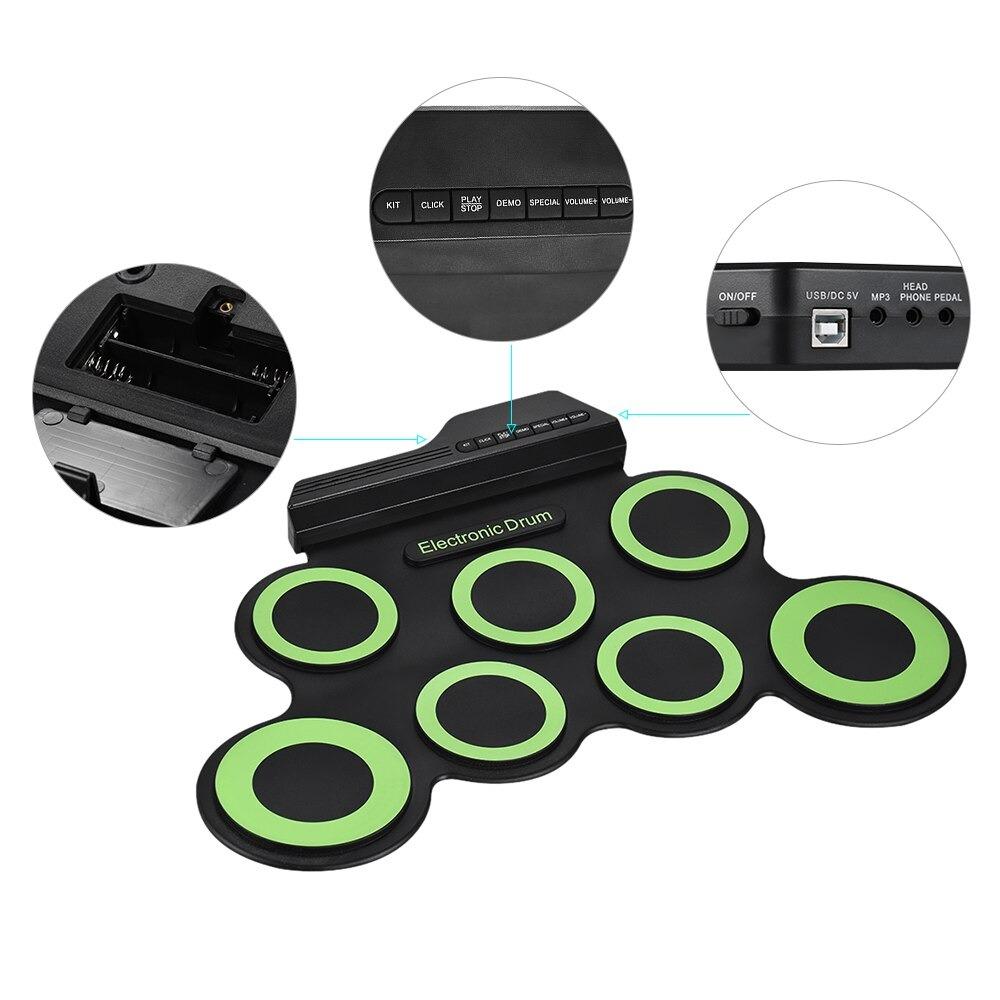 Tragbares elektronisches Schlagzeug Digital USB 7 Pads