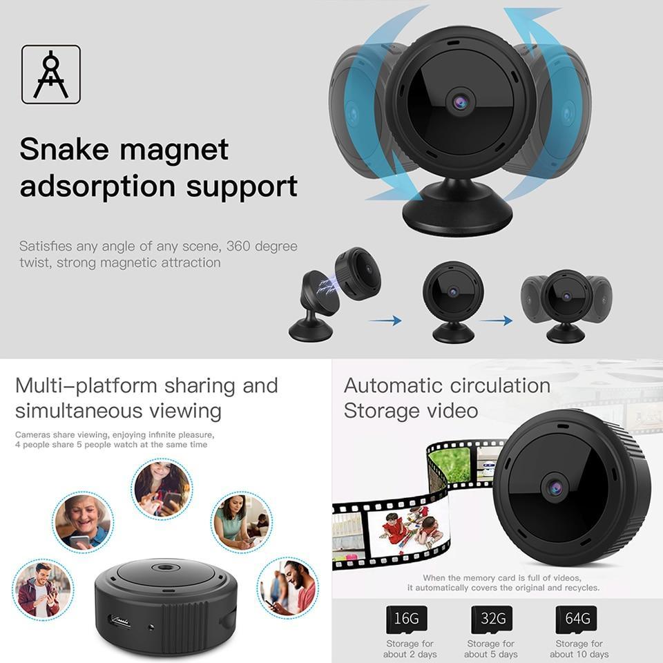Mini WiFi Camera 1080P HD IR Nachtzicht Beveiligingscamera voor Thuis Babyfoon