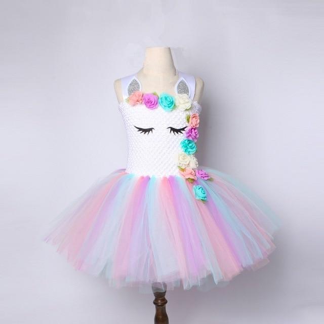 Eenhoorn Tutu Jurk Pastel Regenboog Prinses Jurk voor Meisje