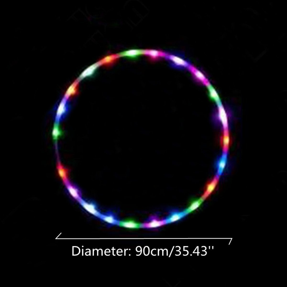 35''tot 24" 24 tot 10-LED lichten gloeien in het donker hula hoop