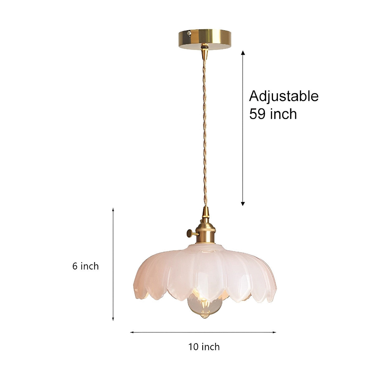 Retro Bloem Glas Messing Keuken Hanglamp Verlichting Kroonluchter Hanglamp
