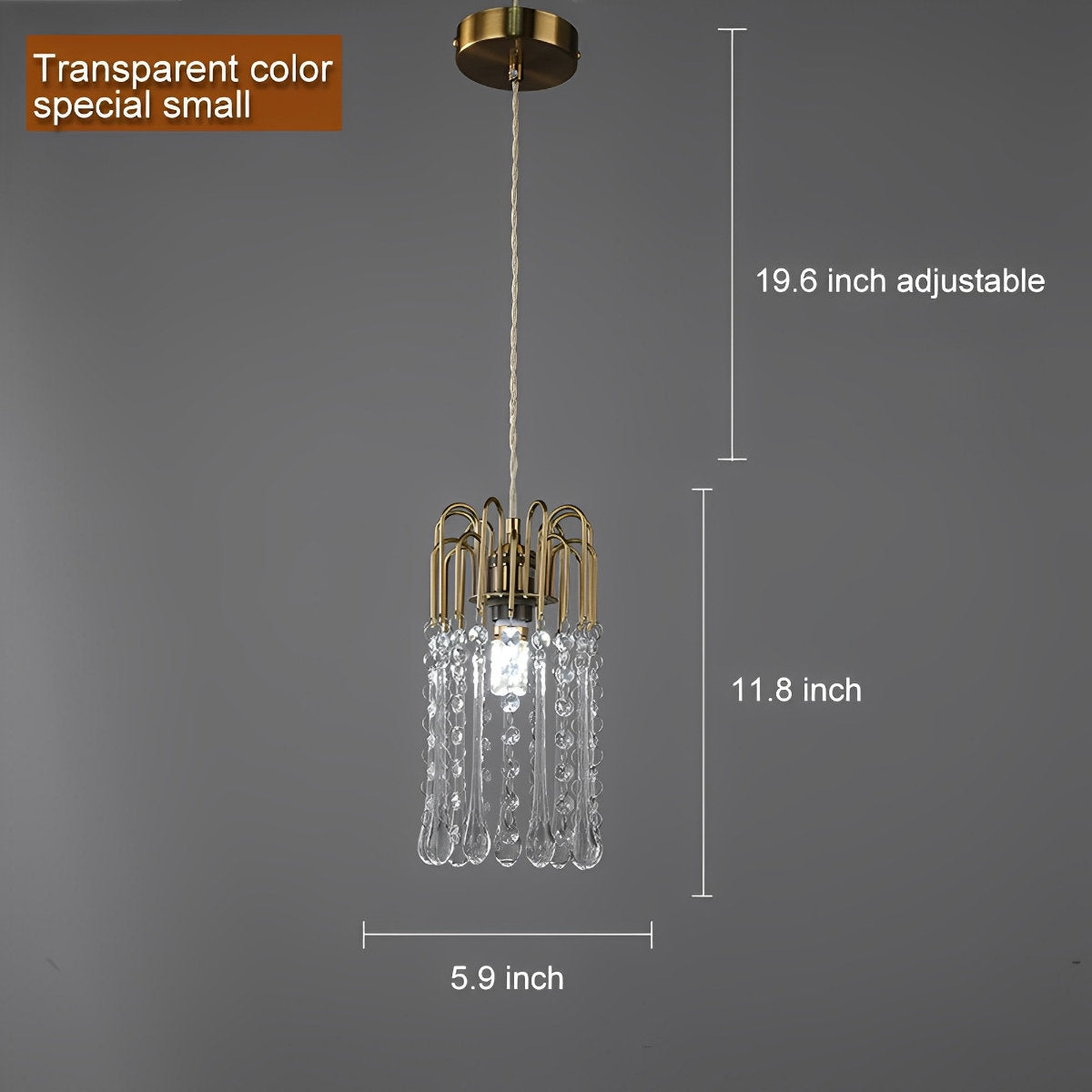 Retro gouden lineaire druppelvormige kristallen kroonluchters