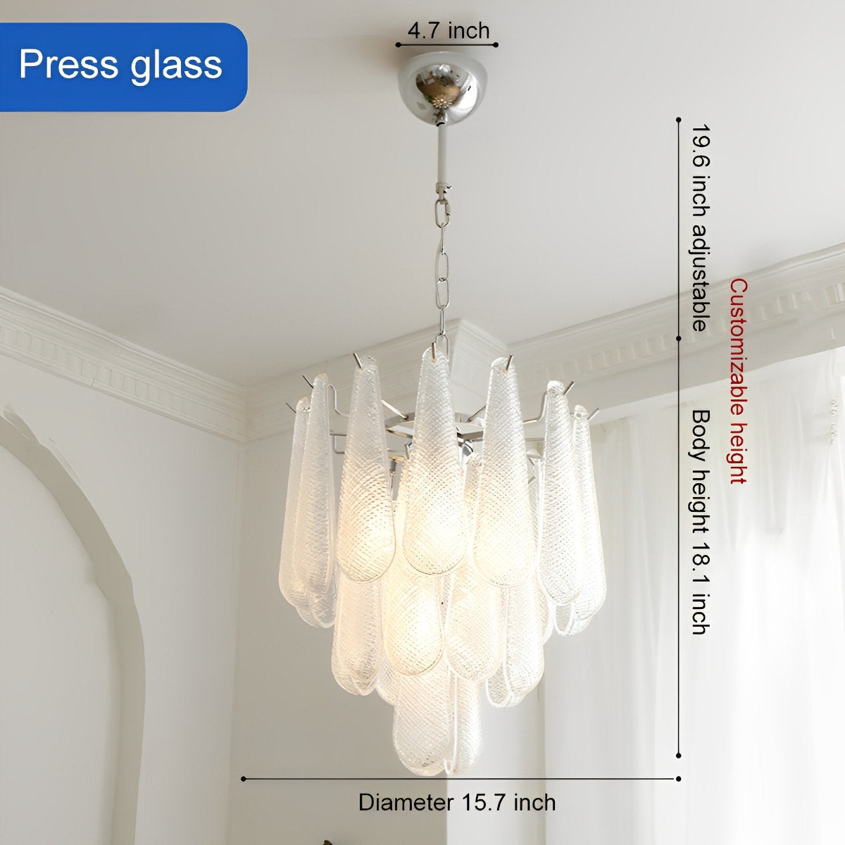 Retro Luxe Traanvormige Waterval Kroonluchter Licht