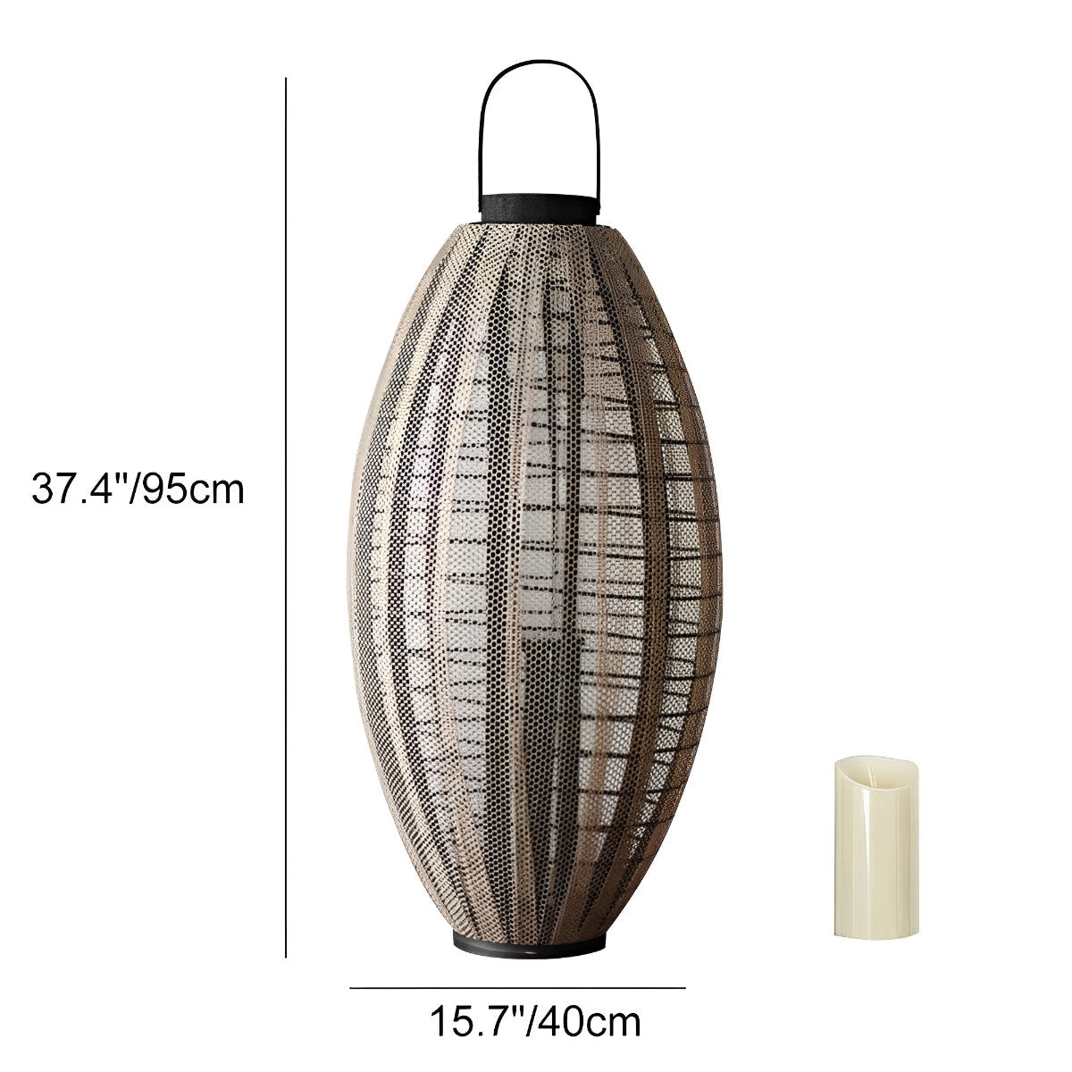 Retro ovale kooi LED kaars vloerlamp lantaarn