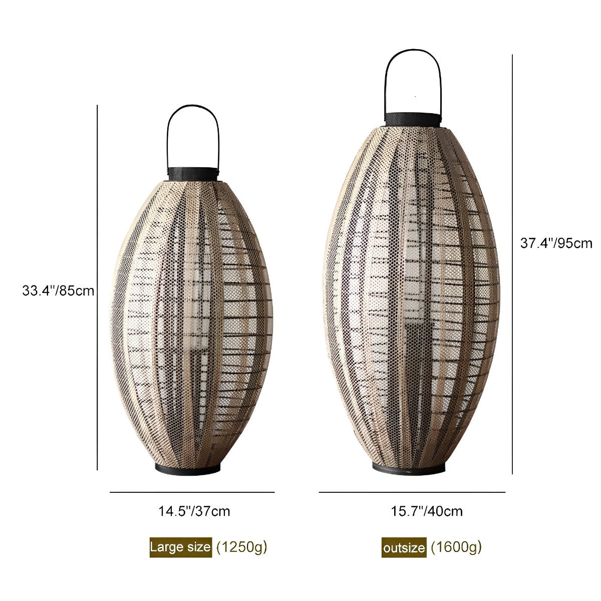 Retro ovale kooi LED kaars vloerlamp lantaarn
