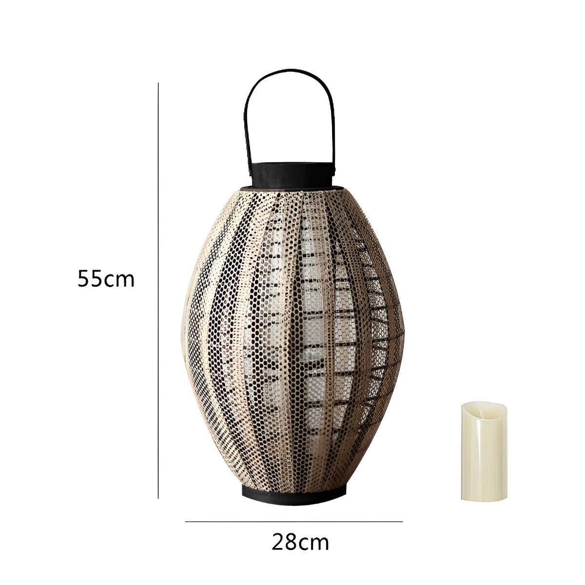 Retro ovale kooi LED kaars vloerlamp lantaarn
