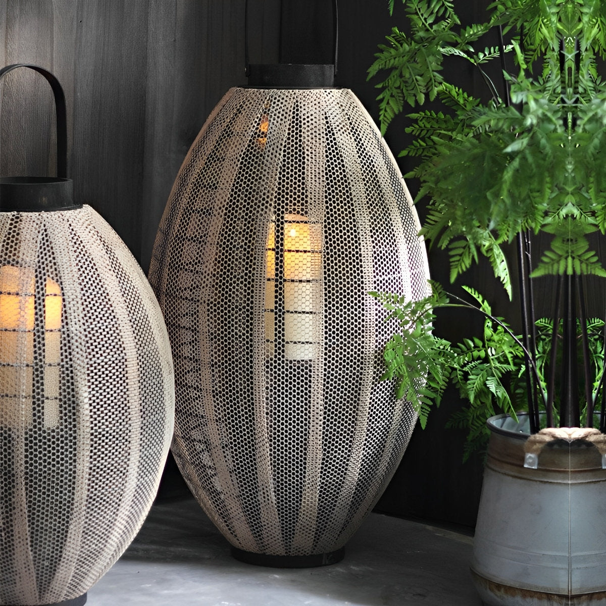 Retro ovale kooi LED kaars vloerlamp lantaarn