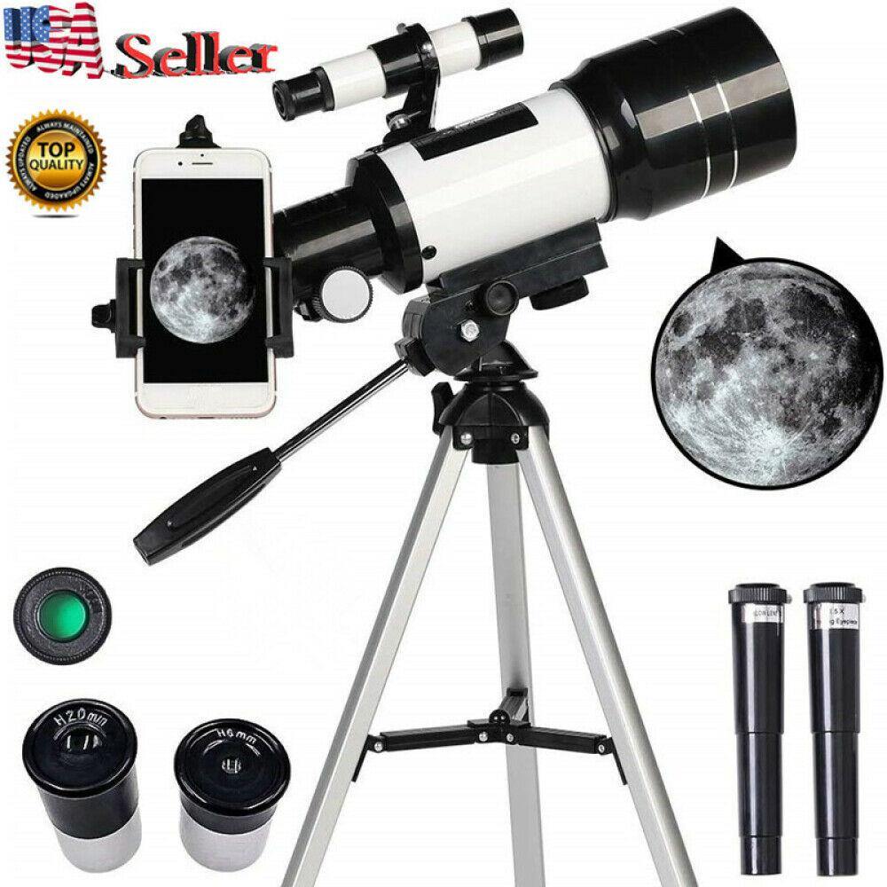 Professionelles astronomisches 150x Vergrößerung Refraktor-Teleskop 300/70mm mit Stativ und Telefonadapter