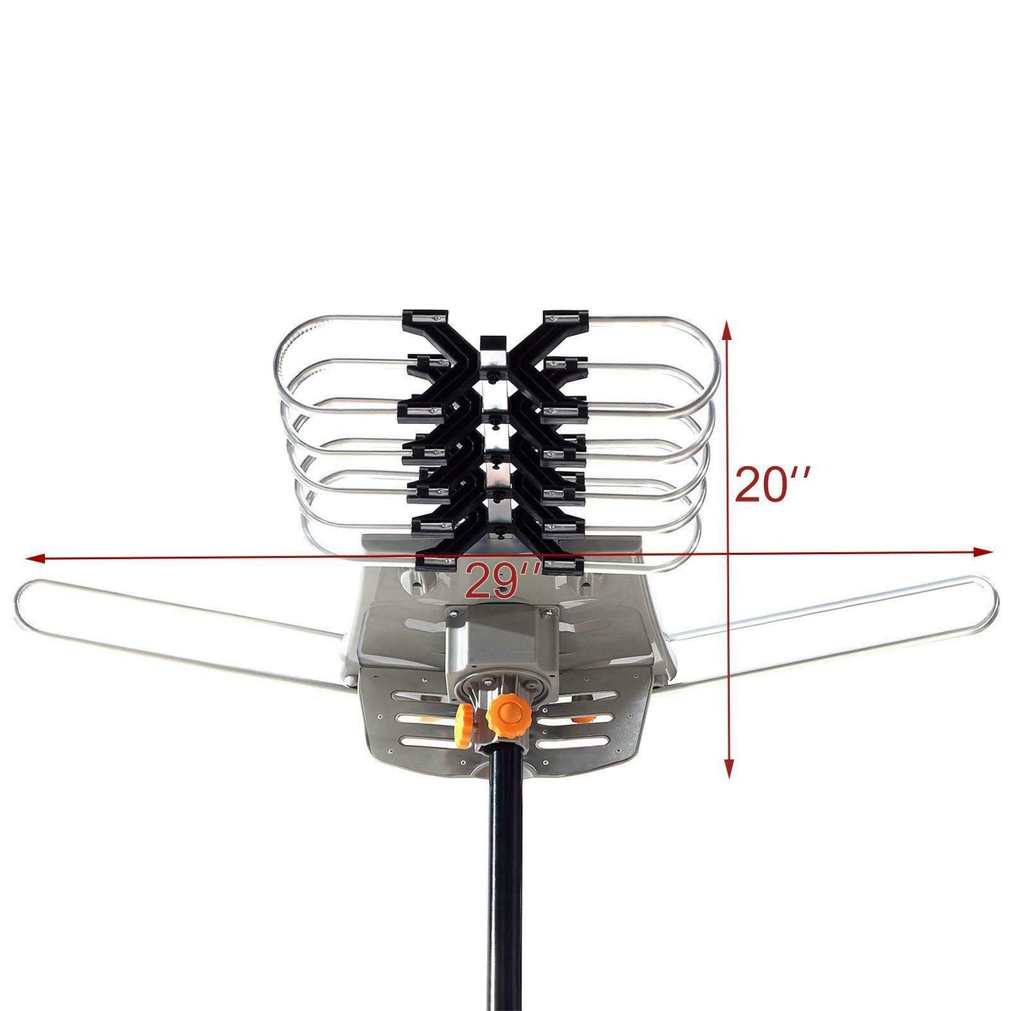 250 Meilen Outdoor Digital Verstärkte HDTV Antenne, Motorisierte 360° Drehung mit Mast