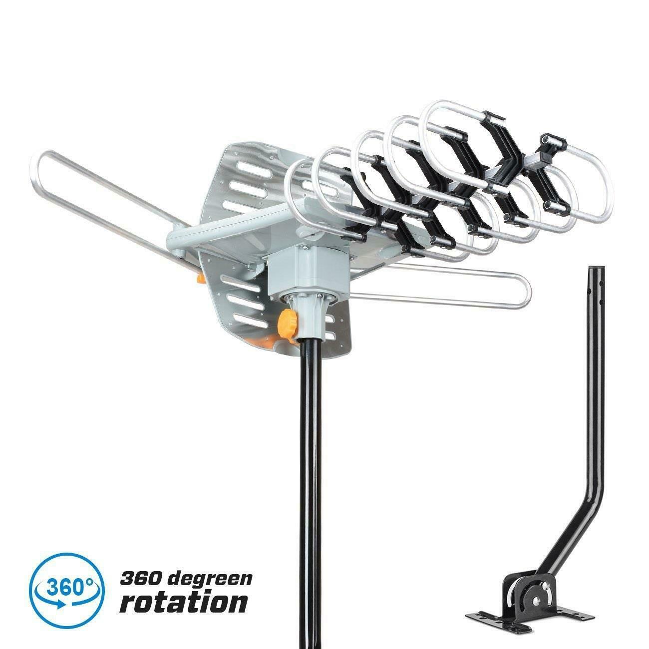 250 Meilen Outdoor Digital Verstärkte HDTV Antenne, Motorisierte 360° Drehung mit Mast