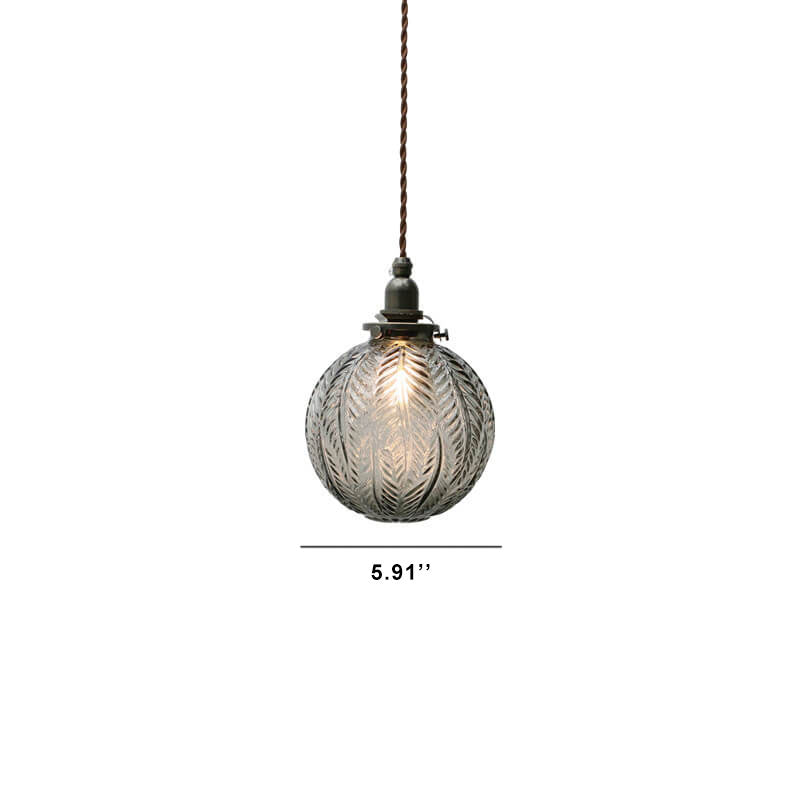 Lotus textuur glazen bol hanglamp