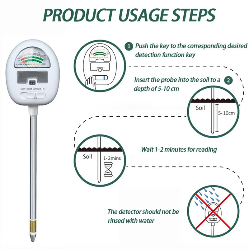 4-in-1 slimme bodemmeter voor nauwkeurige plantverzorgingsmonitoring