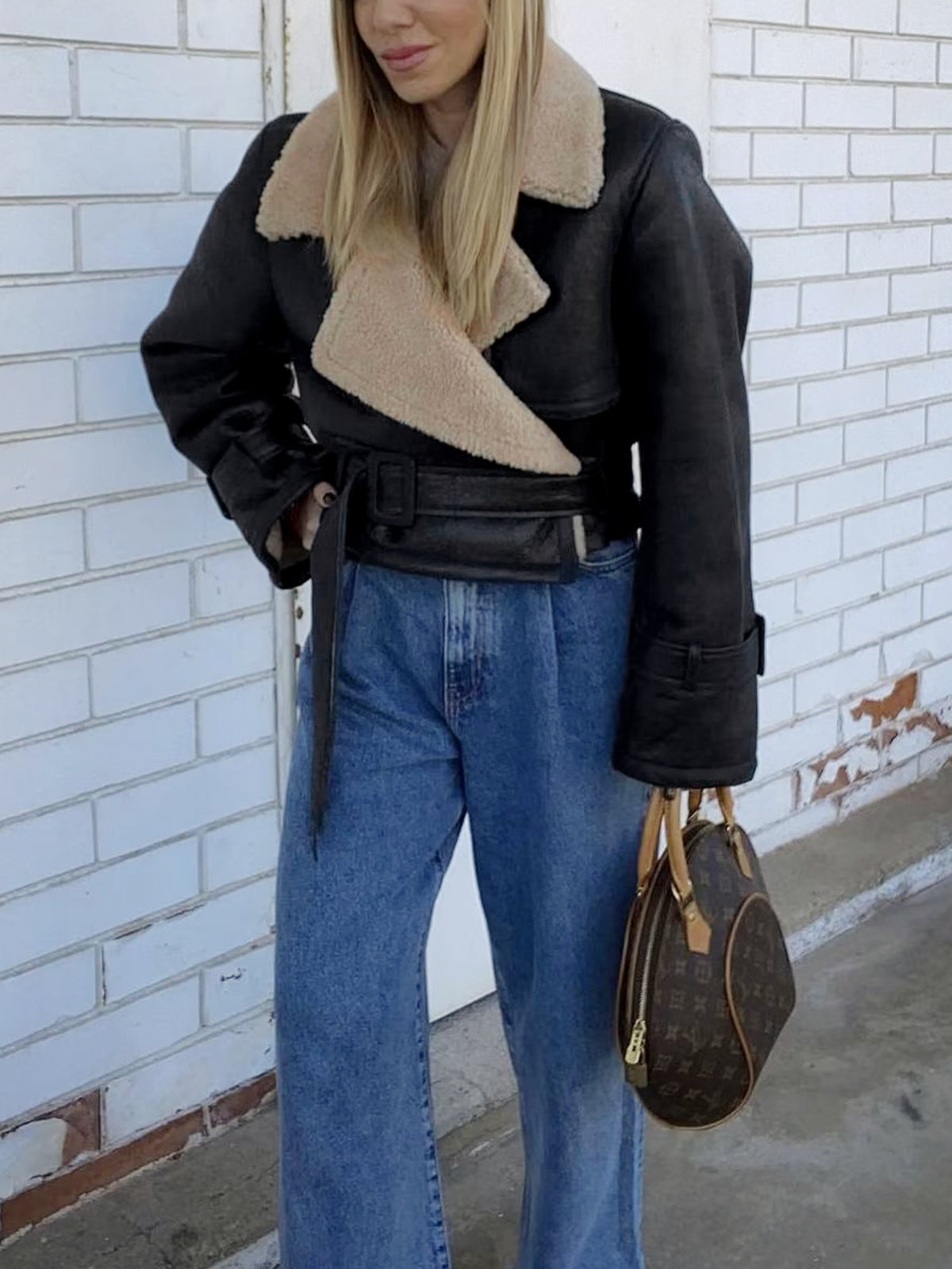 Too Blessed Sherpa Lined Aviator Jacket – Shearling Leather