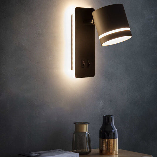 Minimalistische rechthoekige spot draaibare LED leeswandlamp