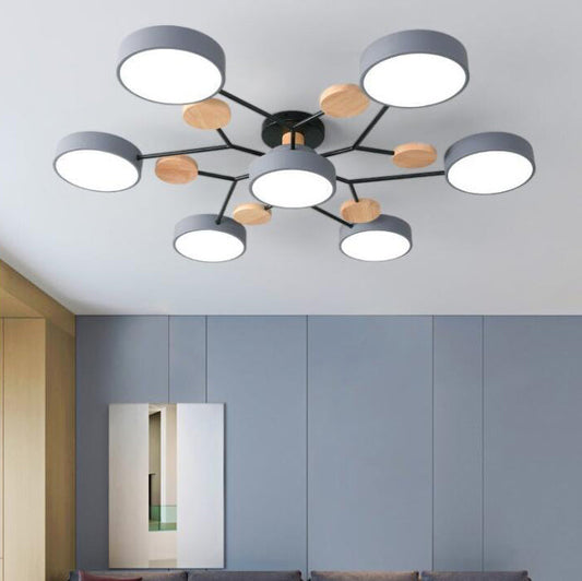 Modern Nordisch Rond Molecuul Tak Ontwerp LED Semi-Opbouw Plafondlamp