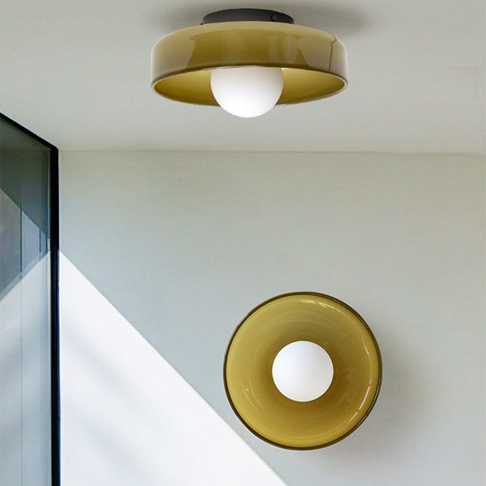 Ronde glazen LED-plafondlamp