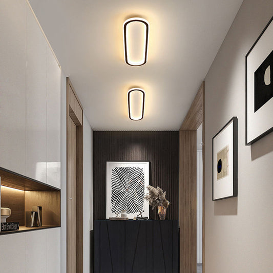 Minimalistische rechthoekige plafondlamp met vlakke montage