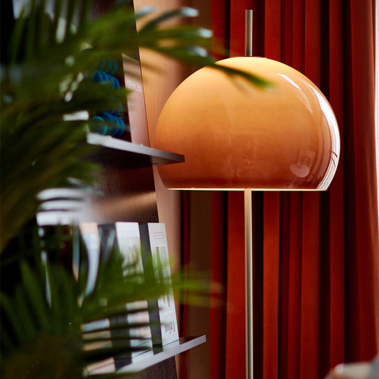 Moderne retro paddenstoel glazen staande vloerlamp voor woonkamer