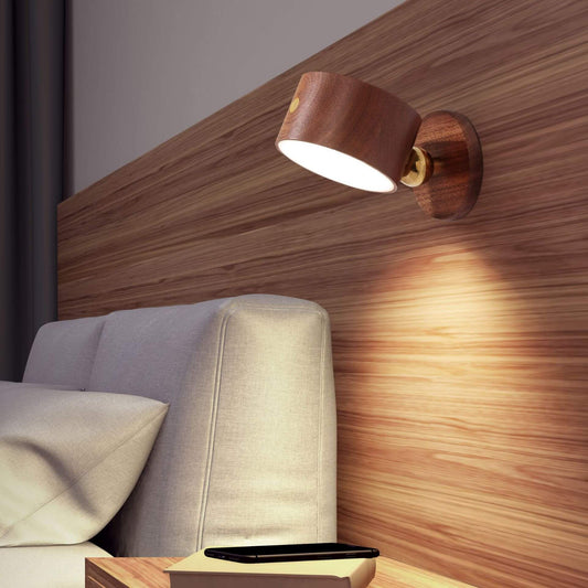 Minimalistische houten USB oplaadbare touch magnetische LED nacht wandlamp licht