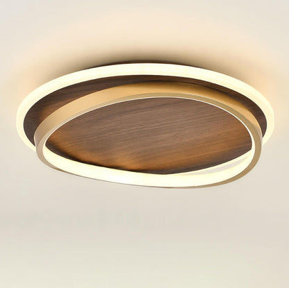 Nordische minimalistische LED-Deckenleuchte aus Walnuss, bündig montiert
