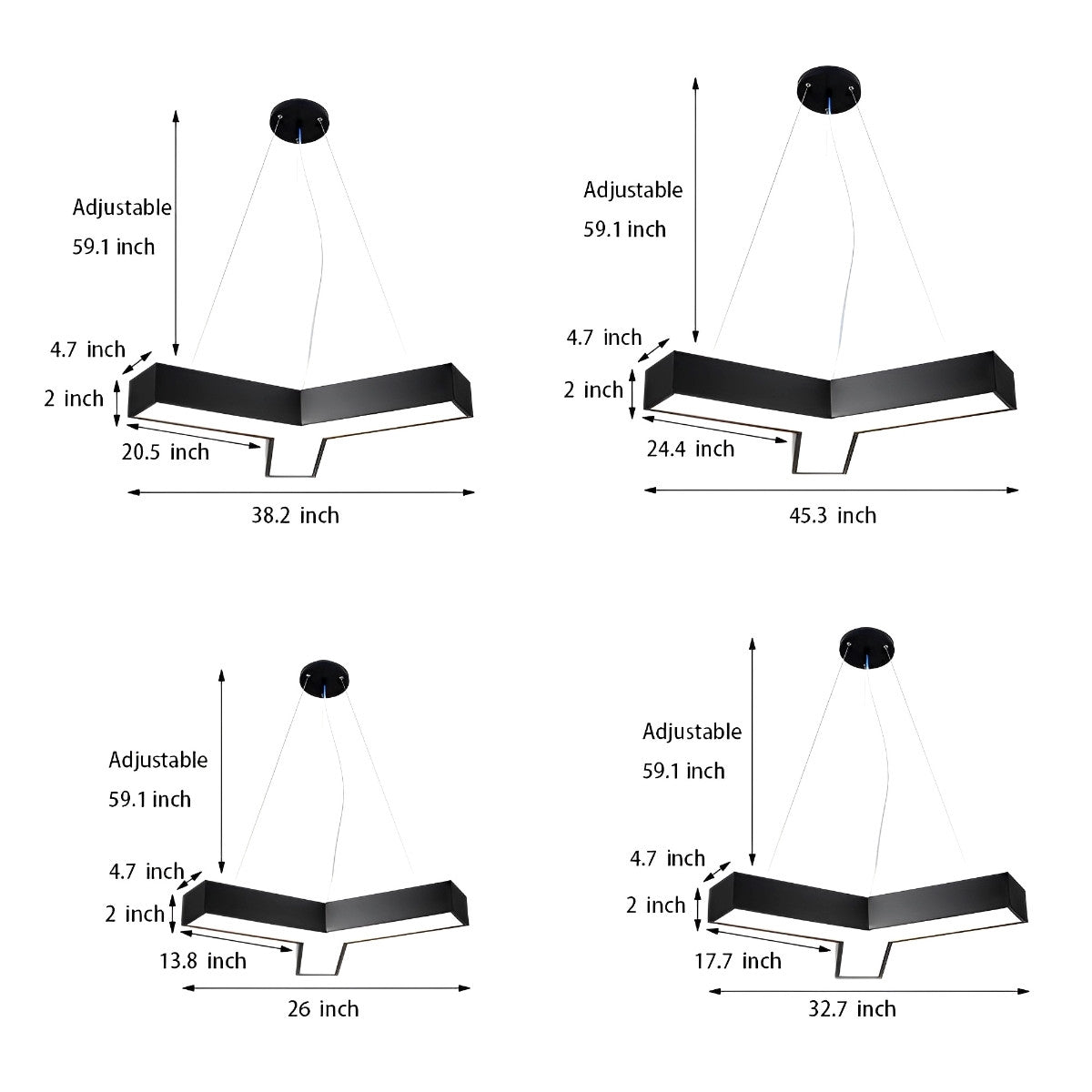 Grandview moderne geometrische doe-het-zelf kantoor kroonluchter LED hangend