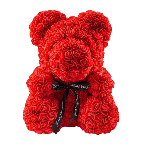 Rozen Teddybeer Rode Roze Witte Rozen Bloemen