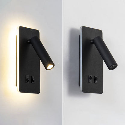 Minimalistische rechthoekige spot draaibare LED leeswandlamp