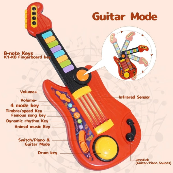 Magic Touch legetøjsguitar - interaktiv strum med guitar til 2-3 årige
