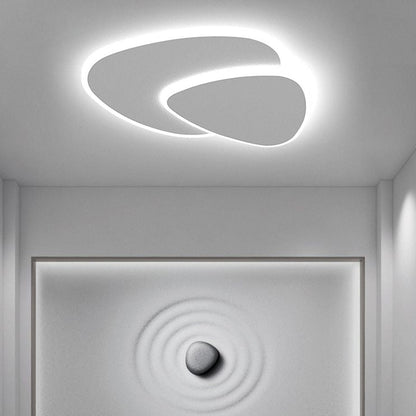 Geometrische metalen/acryl plafondlamp wit