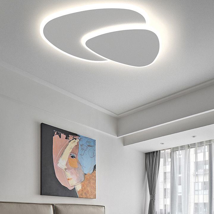 Geometrische metalen/acryl plafondlamp wit