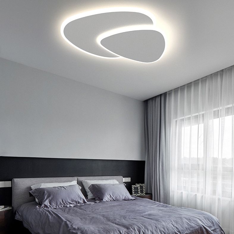 Geometrische metalen/acryl plafondlamp wit