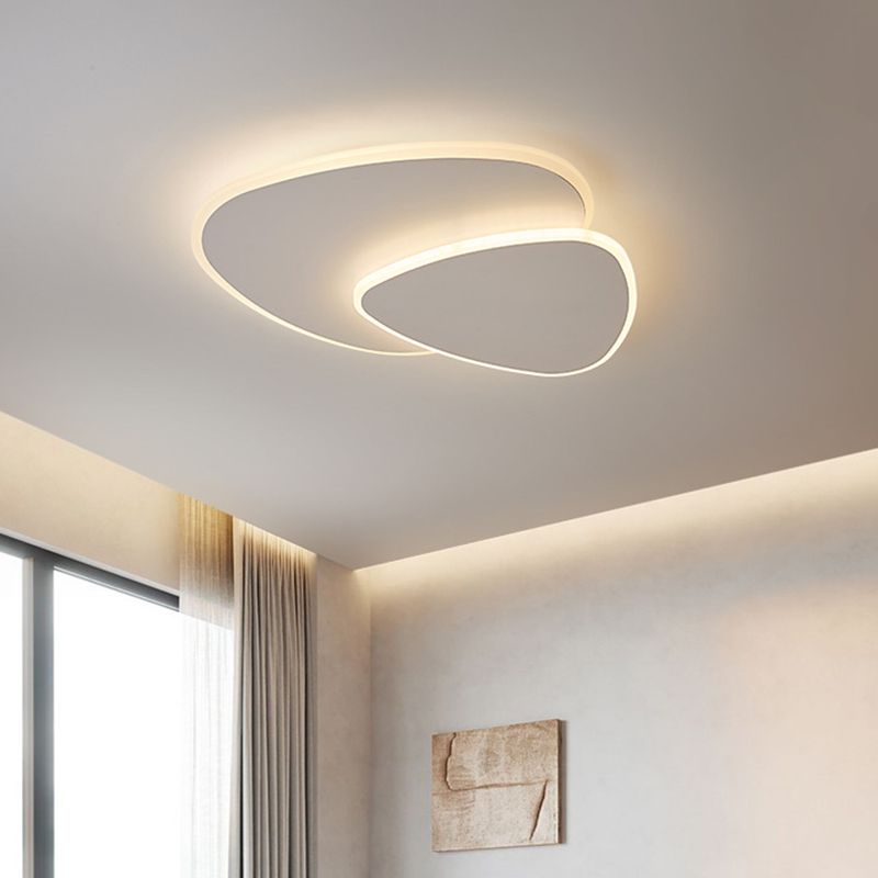 Geometrische metalen/acryl plafondlamp wit