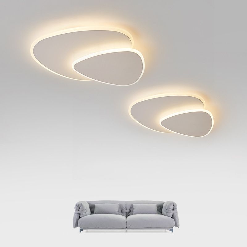 Geometrische metalen/acryl plafondlamp wit