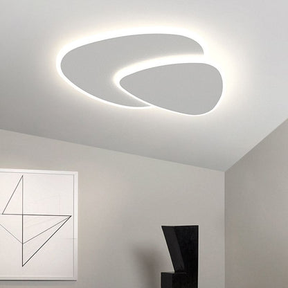 Geometrische metalen/acryl plafondlamp wit