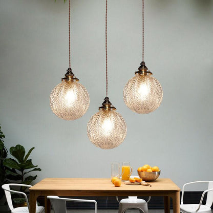 Lotus textuur glazen bol hanglamp