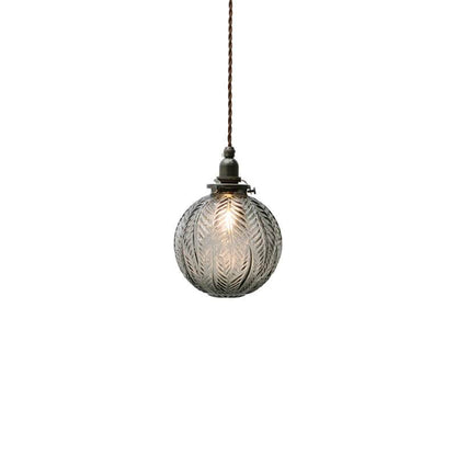 Lotus textuur glazen bol hanglamp