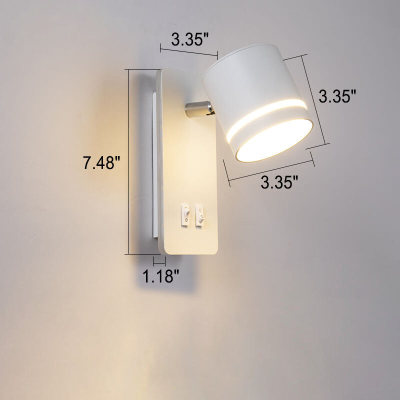 Minimalistische rechthoekige spot draaibare LED leeswandlamp