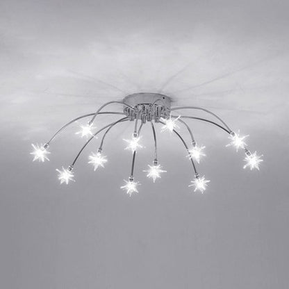 Art Deco Sterrenhemel Metaal/Glas Opbouw Plafondlamp Zwart/Goud/Chroom
