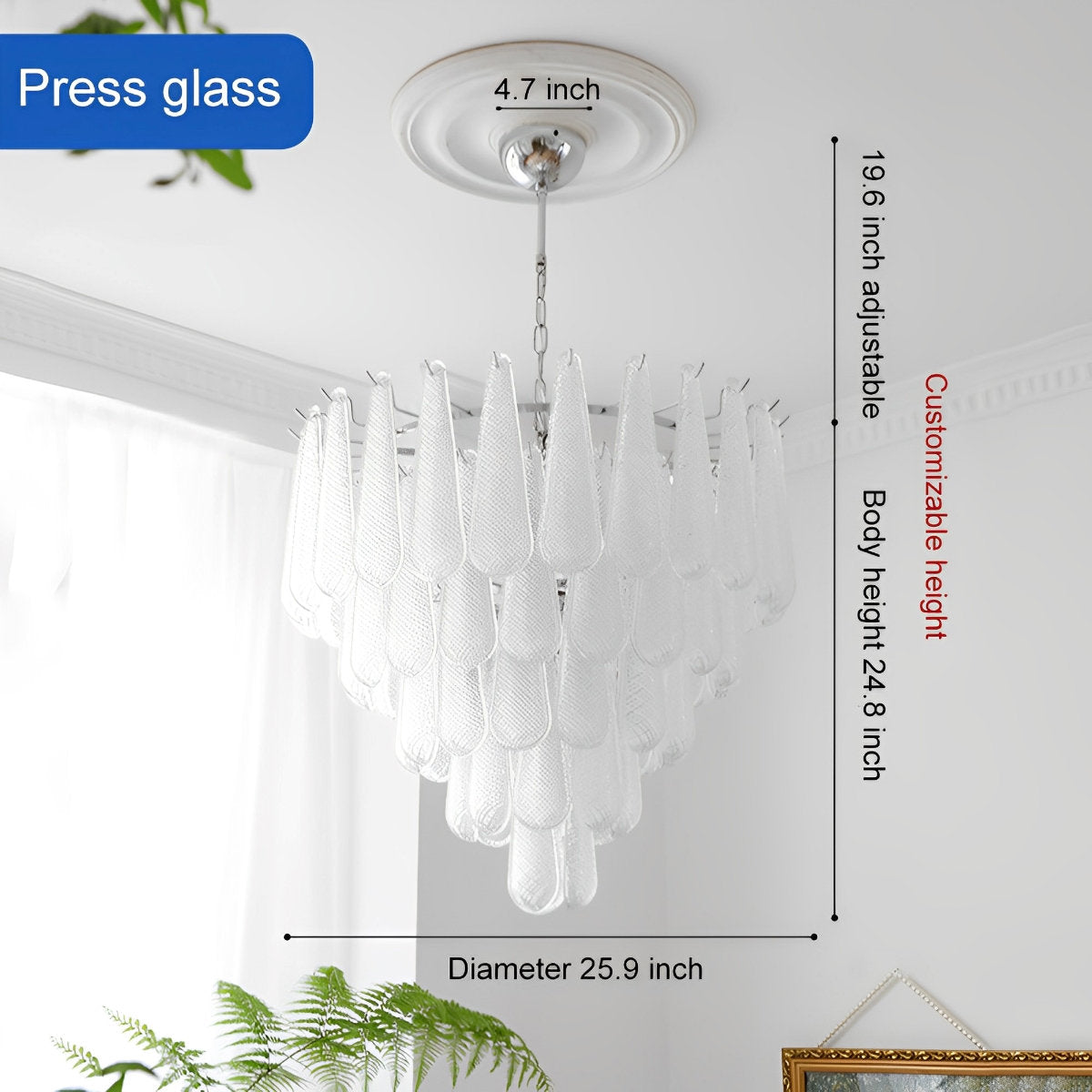Retro Luxe Traanvormige Waterval Kroonluchter Licht