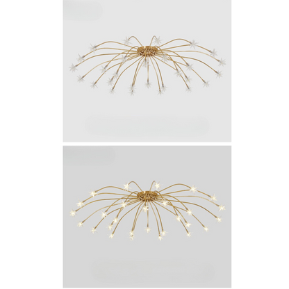 Art Deco Sterrenhemel Metaal/Glas Opbouw Plafondlamp Zwart/Goud/Chroom