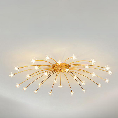 Art Deco Sterrenhemel Metaal/Glas Opbouw Plafondlamp Zwart/Goud/Chroom