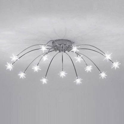 Art Deco Sterrenhemel Metaal/Glas Opbouw Plafondlamp Zwart/Goud/Chroom