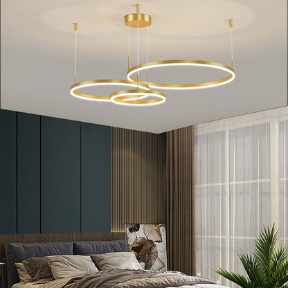 Moderne hanglamp Tir-Circle zwart/goud/koffie metaal