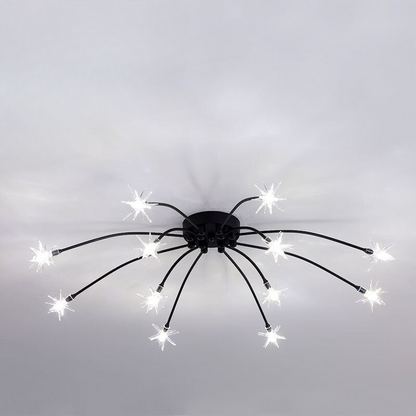 Art Deco Sterrenhemel Metaal/Glas Opbouw Plafondlamp Zwart/Goud/Chroom