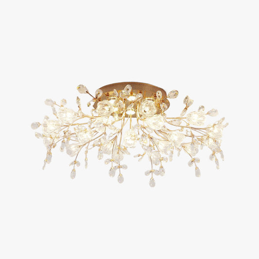 Art Deco elegante bloem plafondlampen, goud