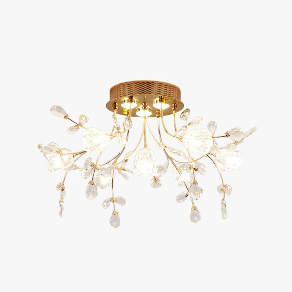 Art Deco elegante bloem plafondlampen, goud