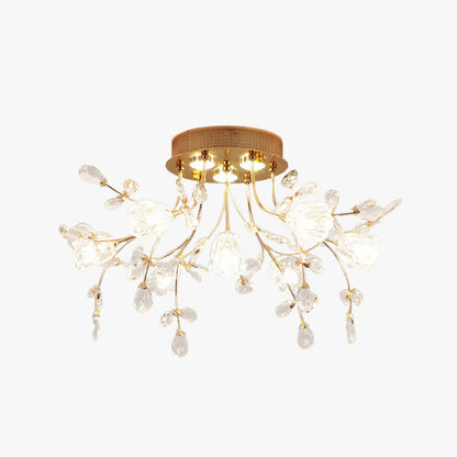 Art Deco elegante bloem plafondlampen, goud